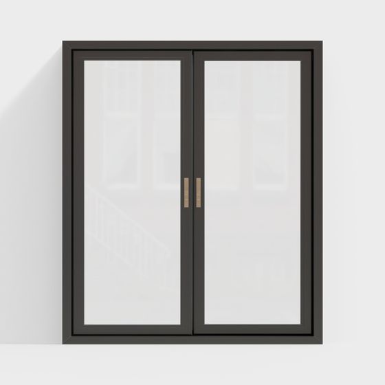 Elegant Low-Poly Double Door 3D model