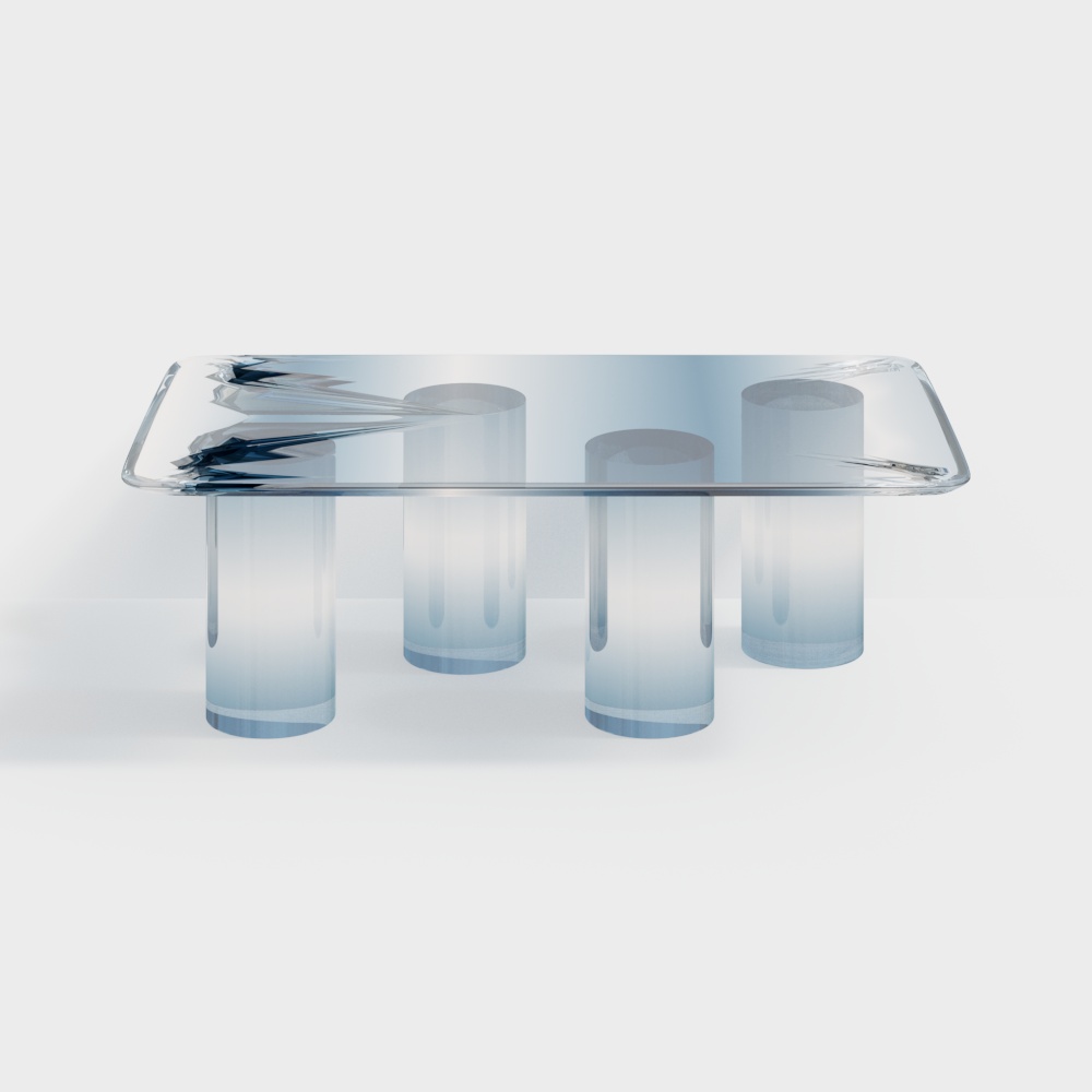 Flowing Light Table 3D Model – Liquid Glass Effect