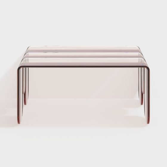 Transparent Glass Bench 3D model