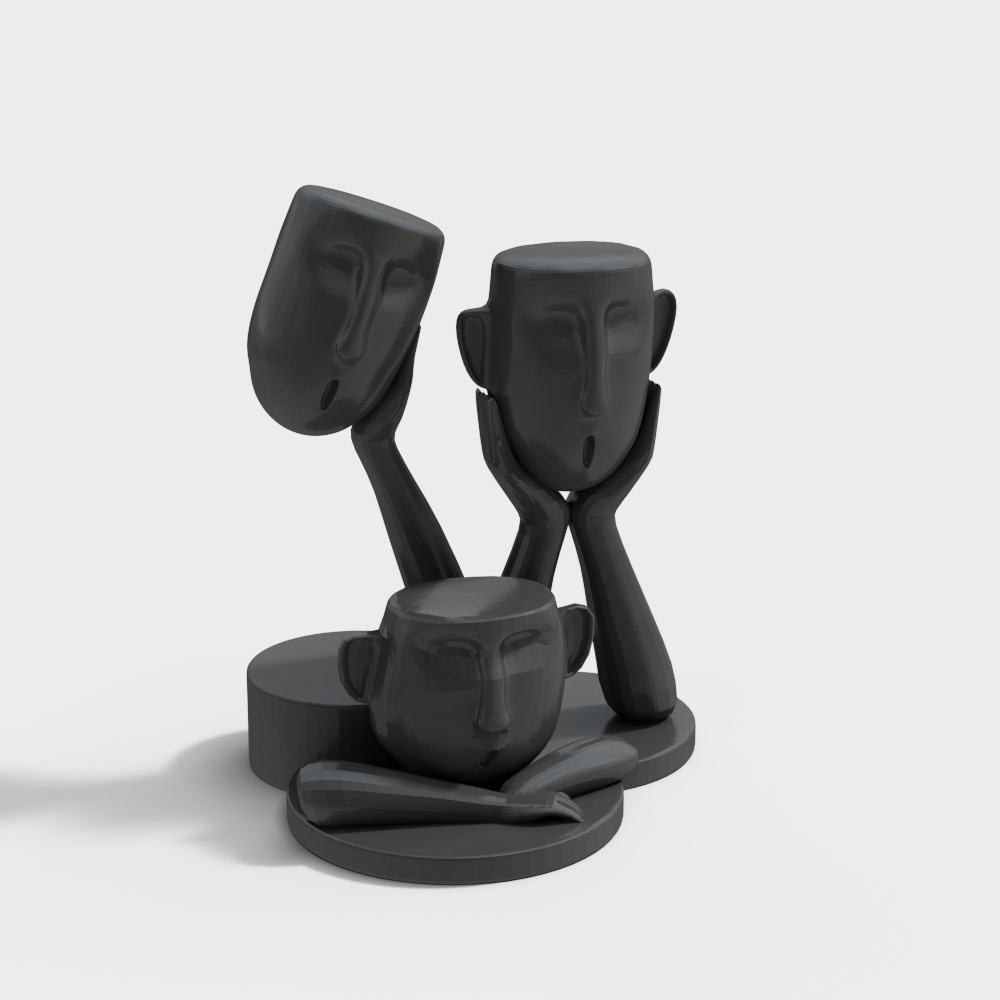 Mask Dancer Low-Poly 3D Model