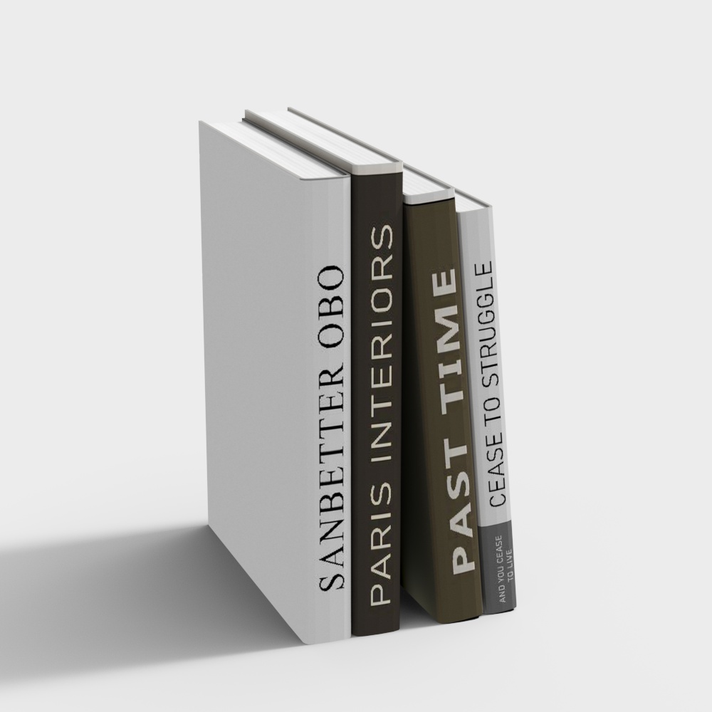 Stylish Book Stack 3D model for Creative Projects