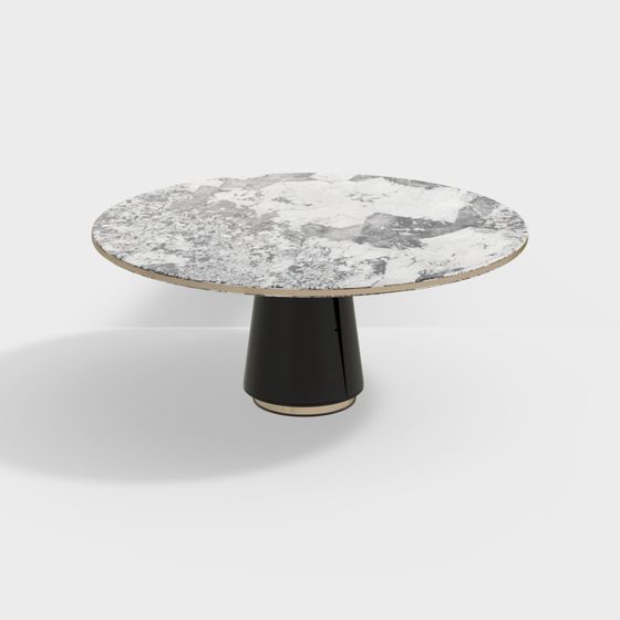 Elegant Marble Round Table 3D model for Modern Interiors