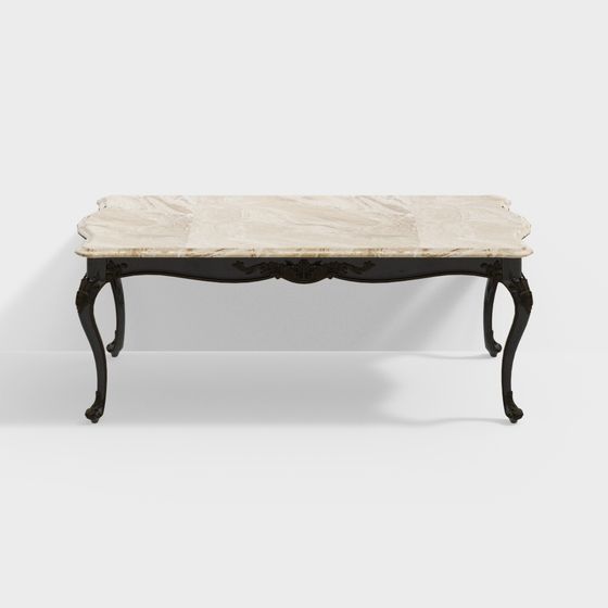 Chic Marble Coffee Table 3D model for Modern Interiors