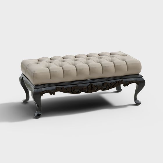 Elegant Sofa Bench 3D Model for Modern and Classic Designs