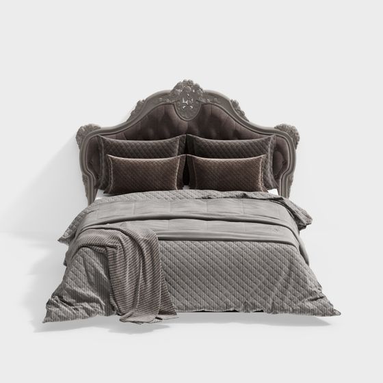 Stylish Low-Polygon Bed Frame 3D model for Modern Interiors