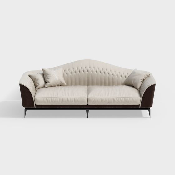 Elegant Low-Poly Sofa 3D Model for Modern Interiors