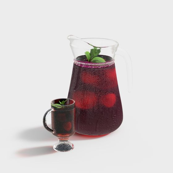 Refreshing Summer Drink Set 3D model