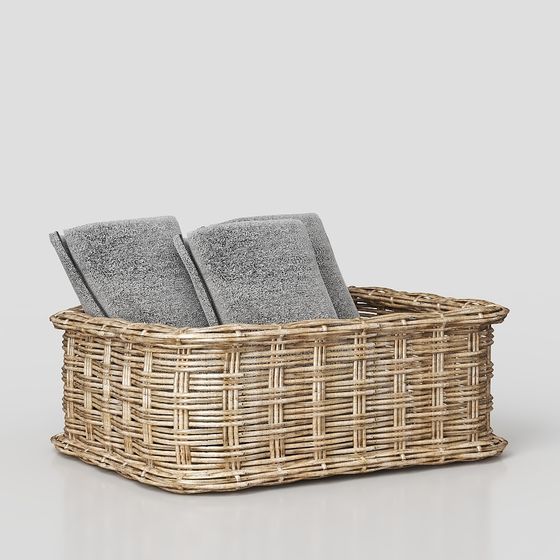 Low-Poly Woven Basket 3D model for Cozy Interiors