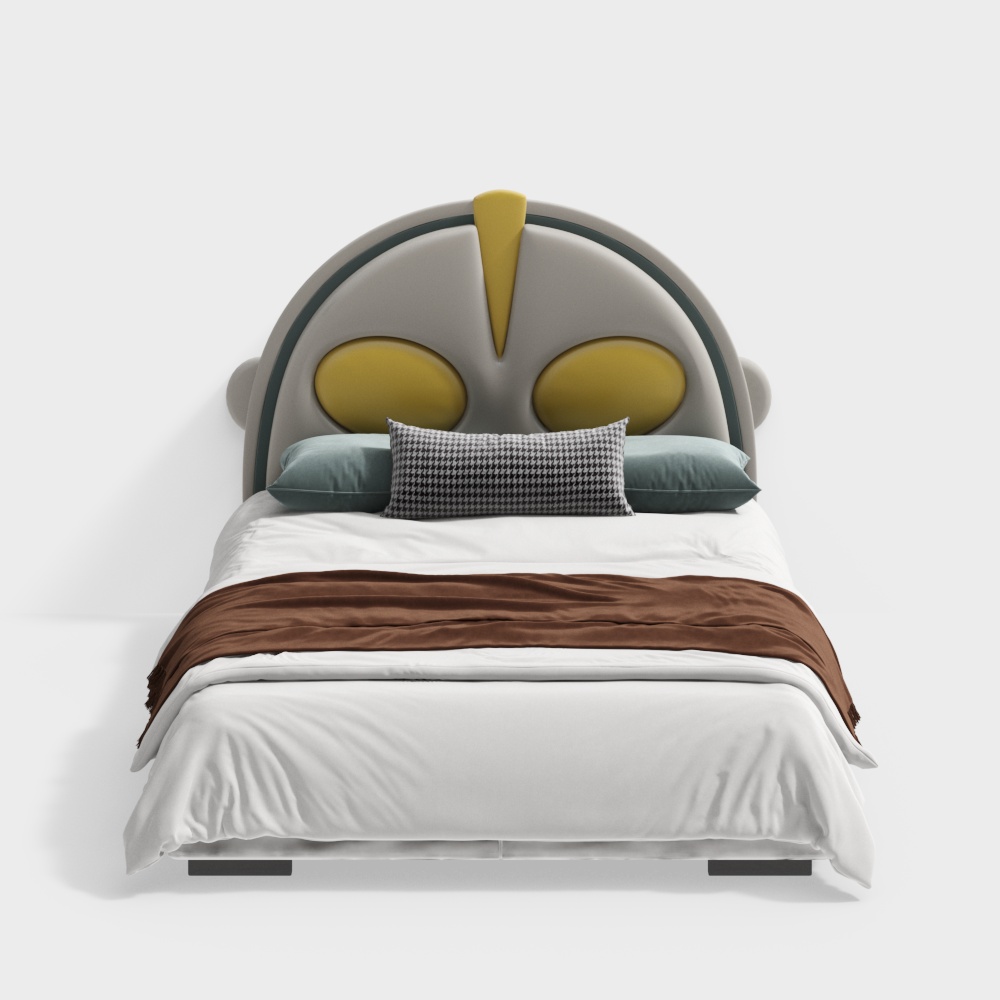 Futuristic Bed Headboard 3D Model with Robotic Design