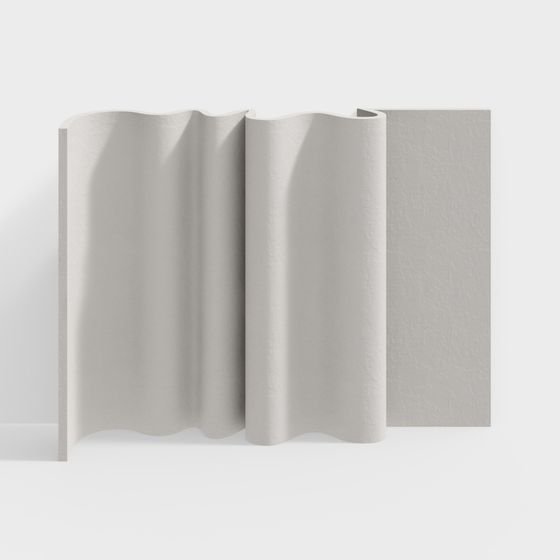 White Background Wall 3D Model for Fresh Interiors