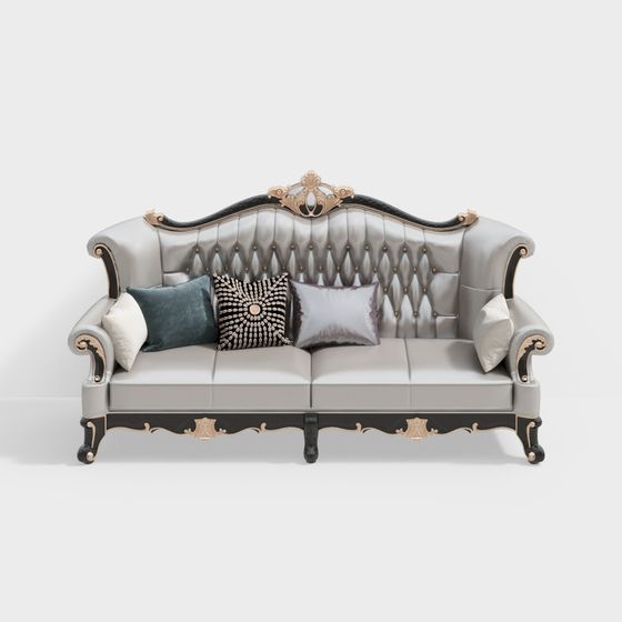 Elegant European Style 3D Sofa Model