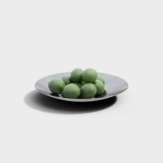 Fruit Ornaments 3D Model in Gray
