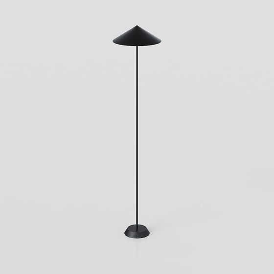 Floor Lamp 3D Model in Black