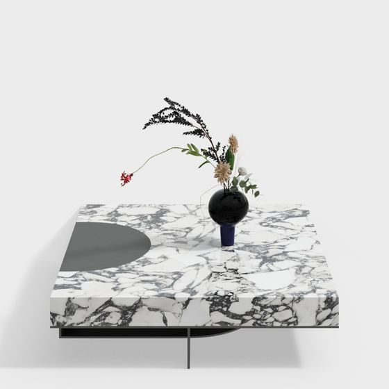 Elegant Marble Coffee Table 3D model