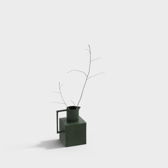 Minimalist Green Vase 3D model