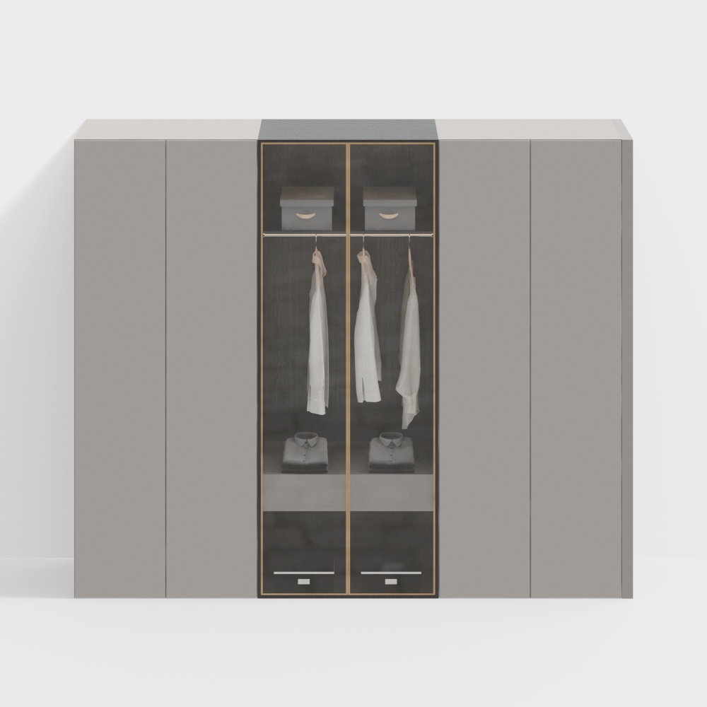 モダンライトラグジュアリーベッドルームワードローブ