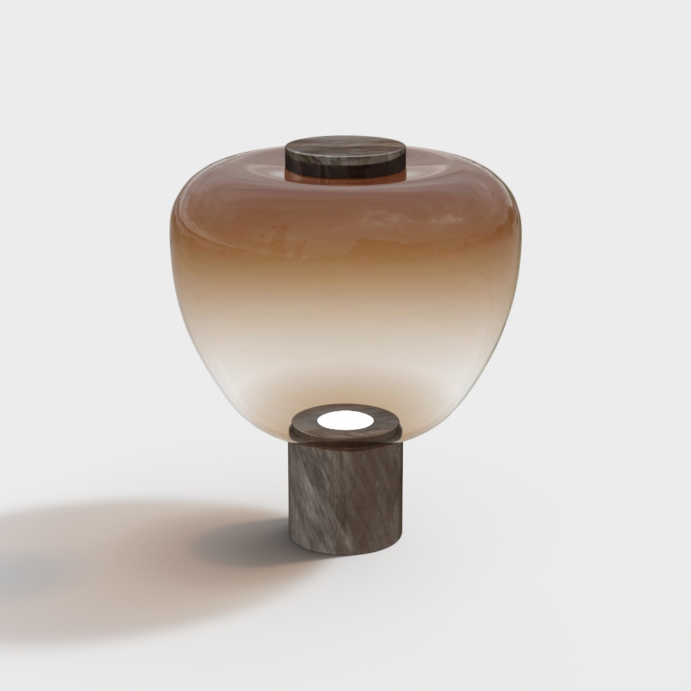 Elegant Glass Lamp Shade 3D Model – Gradient Glass Design