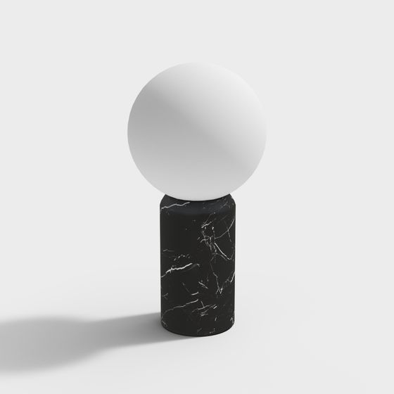 Stylish Marble Sphere Lamp 3D model for Modern Interiors
