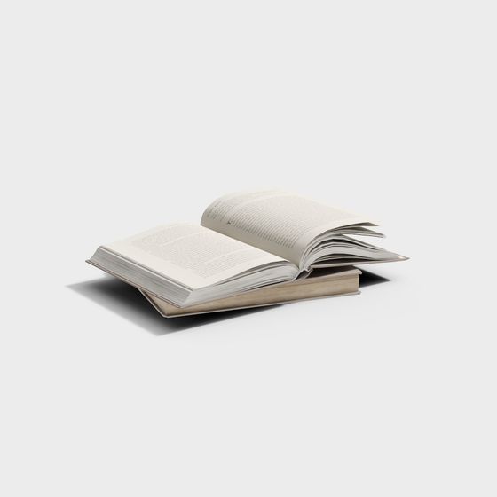 Realistic Open Book 3D Model