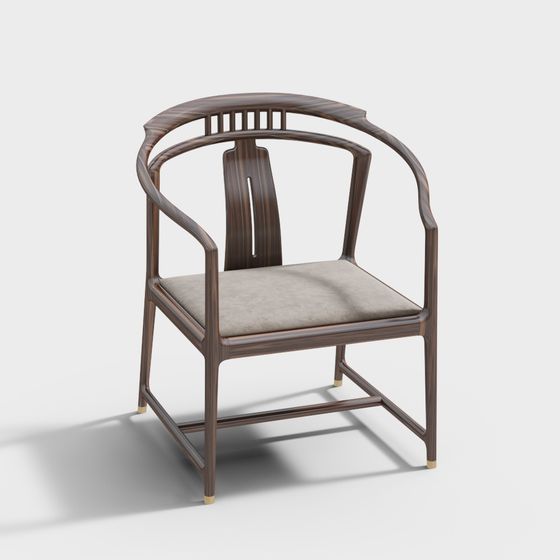 Elegant Eastern-Inspired Chair 3D model