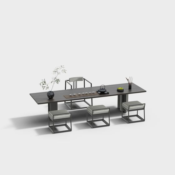 Zen Tea Room Set 3D model