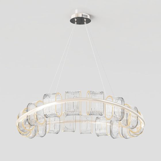 Elegant Low-Poly Chandelier 3D model