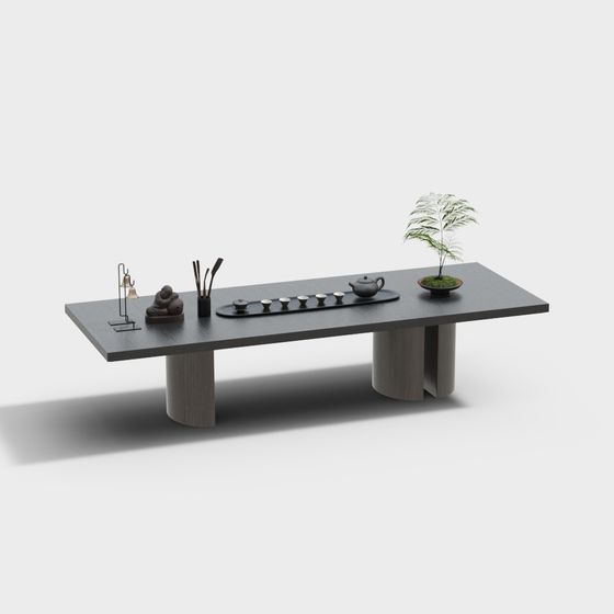 Zen-Inspired Tea Table 3D Model