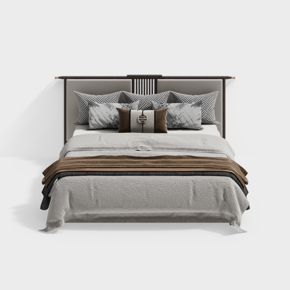 New Chinese style bedroom double bed