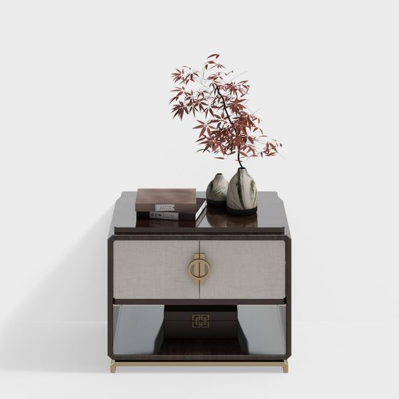 Elegant Low-Poly Bedside Table 3D model