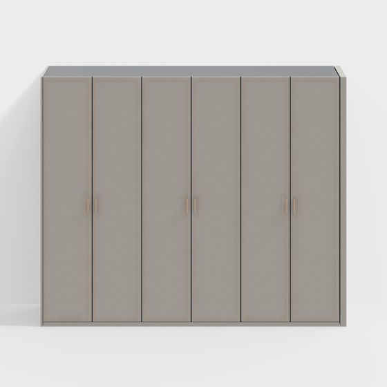 Stylish Six-Door Storage Cabinet 3D model