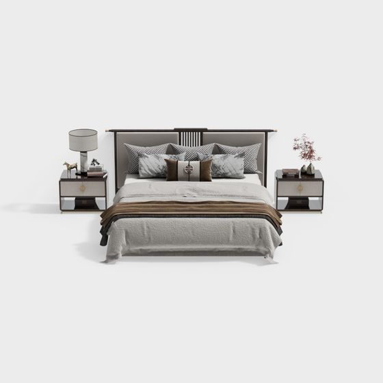 Urban Elegance Bed 3D Model for Contemporary Spaces