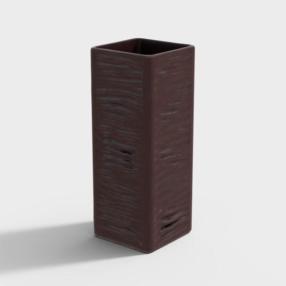 Stylish Minimalist Square Vase 3D model