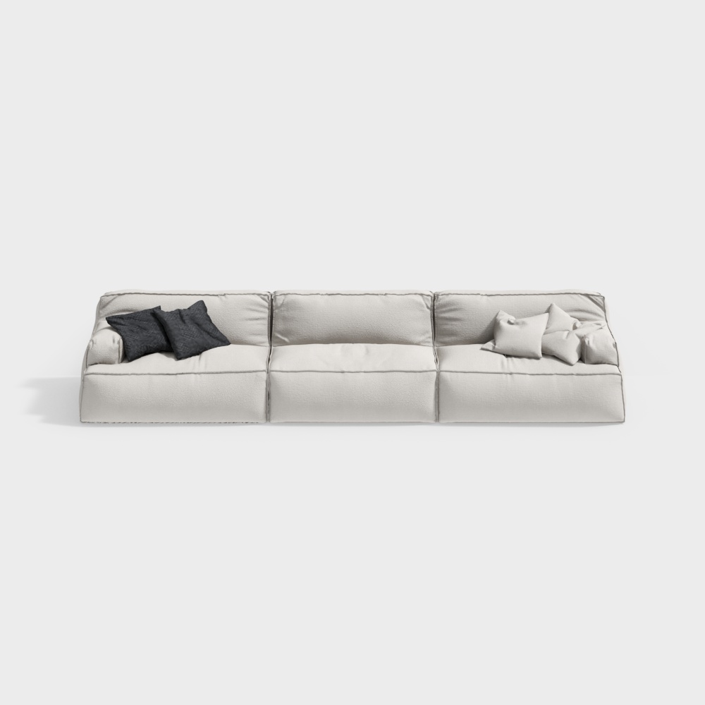 Modern minimalist living room multi-person sofa