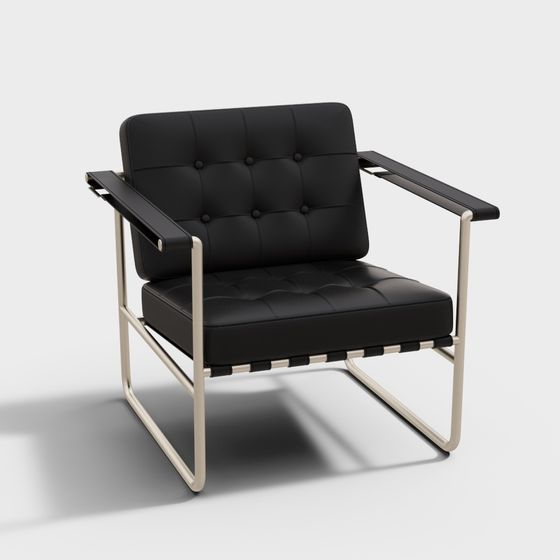 Elegant Low-Poly Armchair 3D model