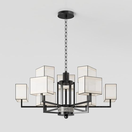 Elegant Modern Chandelier 3D model