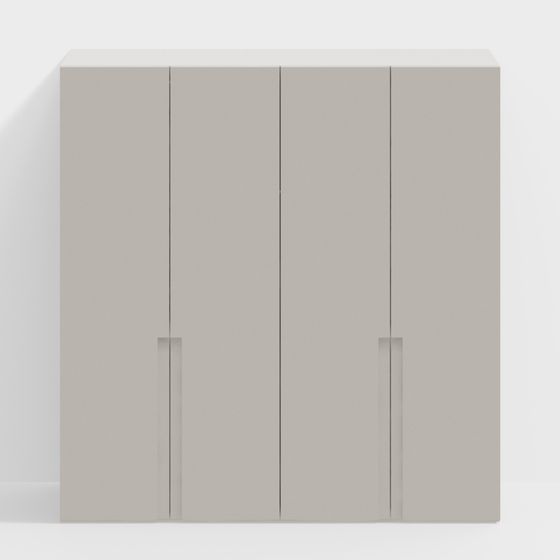 Beige Modern Wardrobe 3D Model