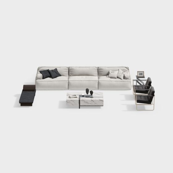 Stylish Urban Living Room Set 3D model