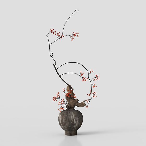 Artistic Low-Polygon 3D Model Inspired by Nature