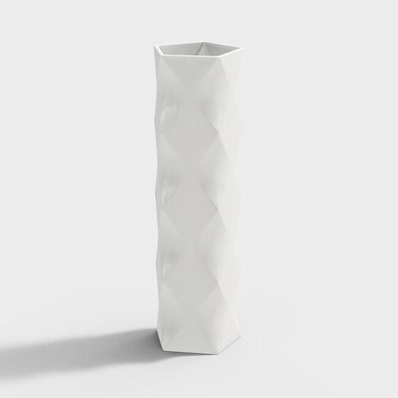 Elegant Geometric Vortex Vase 3D model
