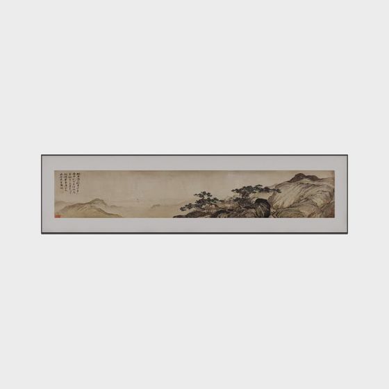 Neo-Chinese Decorative Painting 3D Model in Beige Finish