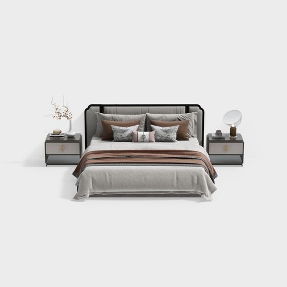 Urban Elegance Bed 3D model for Contemporary Spaces