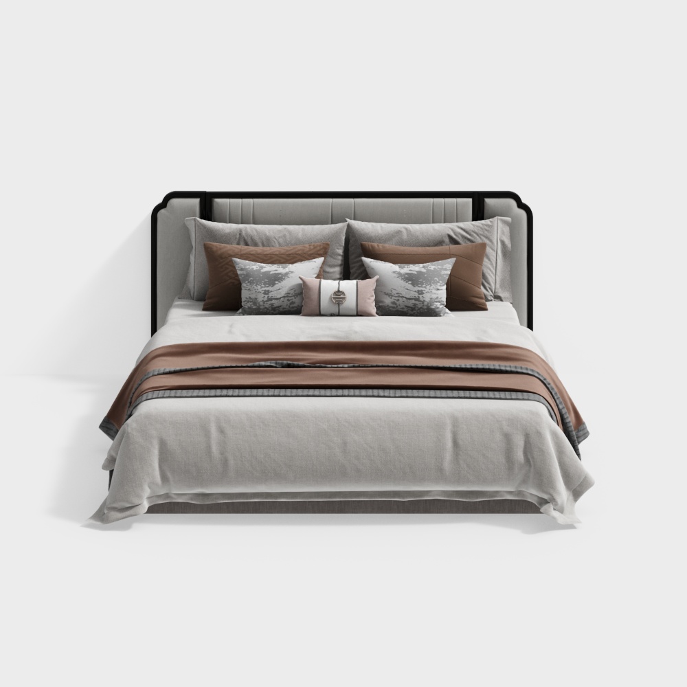 Giường đôi phòng ngủ phong cách Trung Quốc