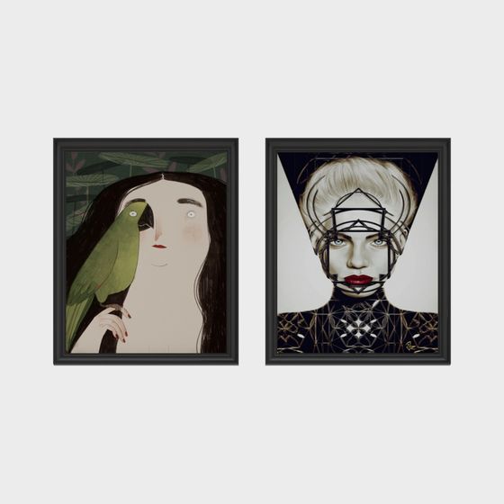 Double Portrait Artistic 3D Model