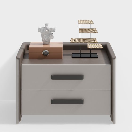 Stylish Low-Polygon Nightstand 3D model