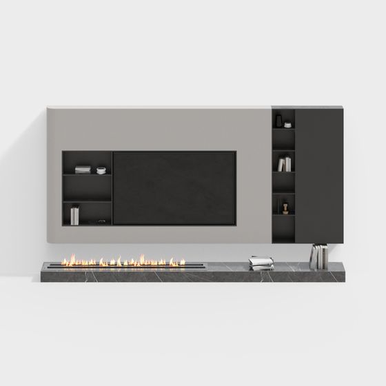 Modern Background Wall 3D Model in Black