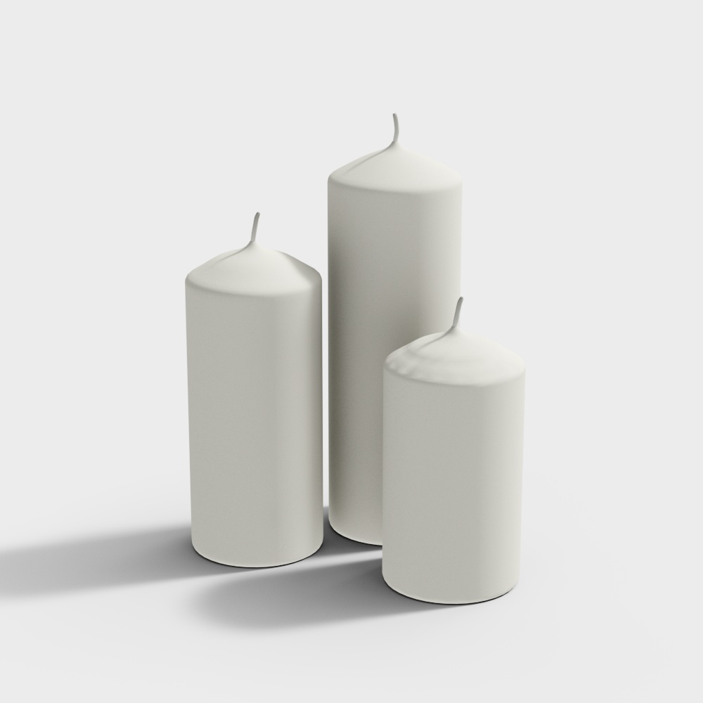 Elegant Minimalist Candle 3D Model – Low-Poly Design