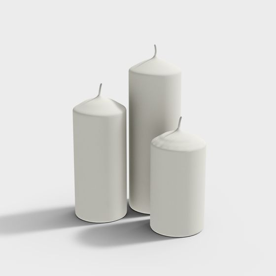 Candle Ornaments 3D Model in Green Finish