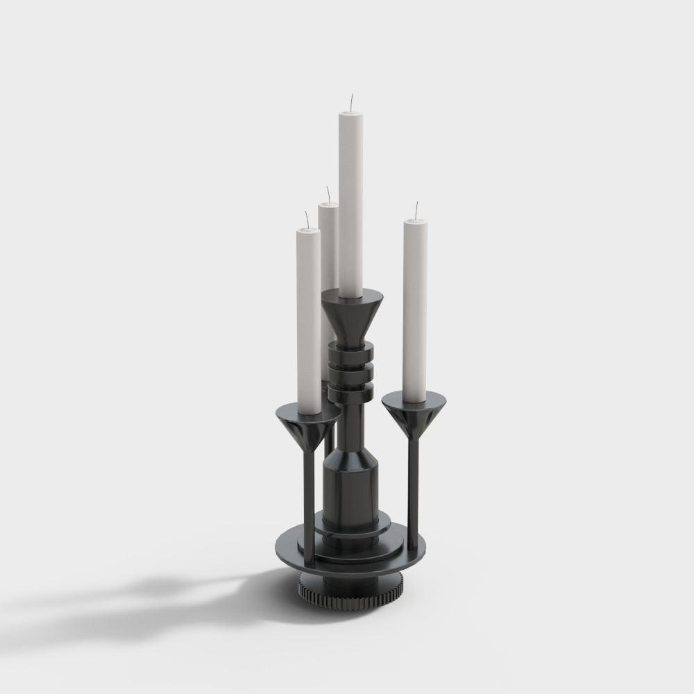 Elegant Low-Poly Candle Holder 3D Model – Minimalist Design
