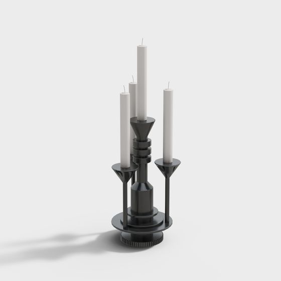Elegant Low-Poly Candle Holder 3D model