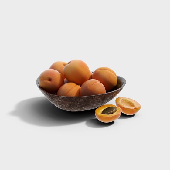 Fresh Fruits and Vegetables 3D Model in Earth Color